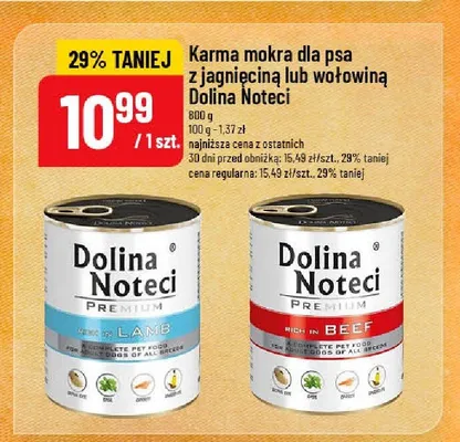 Karma mokra dla psa Dolina Noteci Premium z wołowiną promocja w POLOmarket