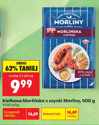 Kiełbasa morlińska z szynki Morliny promocja w Biedronka