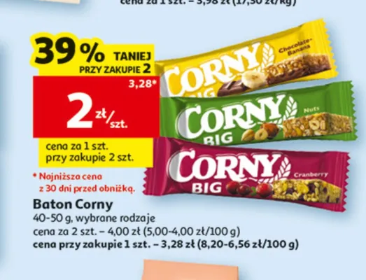 Baton Corny Big czekoladowo-bananowy promocja w Auchan
