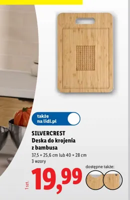Deska do krojenia z bambusa SILVERCREST 37,5x25,6 cm promocja w Lidl