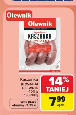 Kaszanka gryczana Olewnik promocja w Carrefour