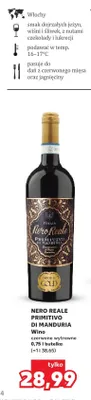 Wino Nero Reale Primitivo di Manduria czerwone wytrawne włoskie promocja w Kaufland