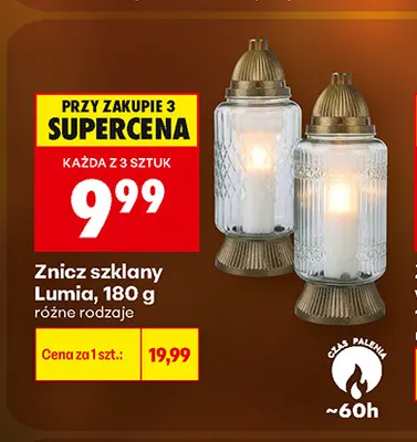 Znicz szklany Lumia 180 g promocja w Biedronka