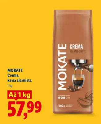 Kawa crema ziarnista 1 kg promocja w Lidl