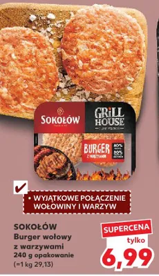 Burger wołowy z warzywami Sokołów Grill House promocja w Kaufland