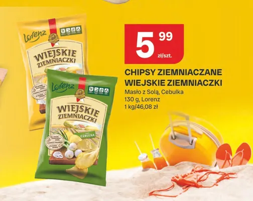 Chipsy ziemniaczane Wiejskie Ziemniaczki Cebulka promocja w Chorten