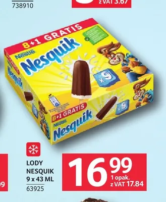 Lody Nesquik 9-pak 43 ml promocja w Selgros