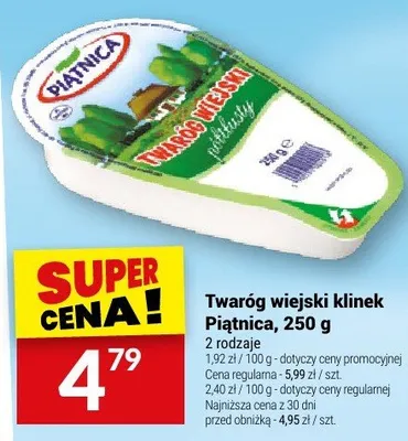 Twaróg wiejski klinek Piątnica promocja w Twój Market