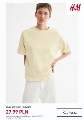 Bluza z krótkim rękawem H & M promocja w H&M