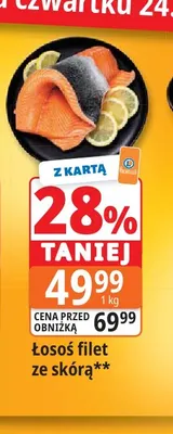 Łosoś filet ze skórą promocja w Leclerc