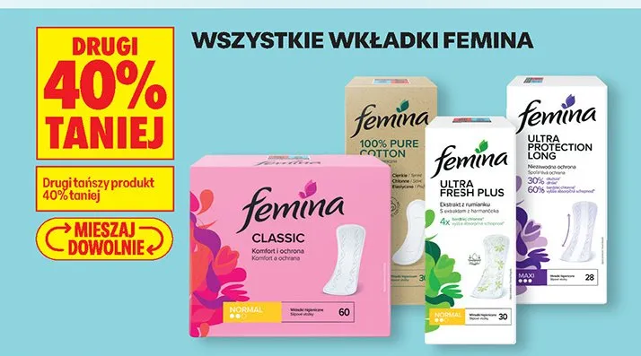 Wkładki higieniczne promocja w Biedronka