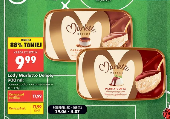 Lody Marletto Delice caramel sauce promocja w Biedronka
