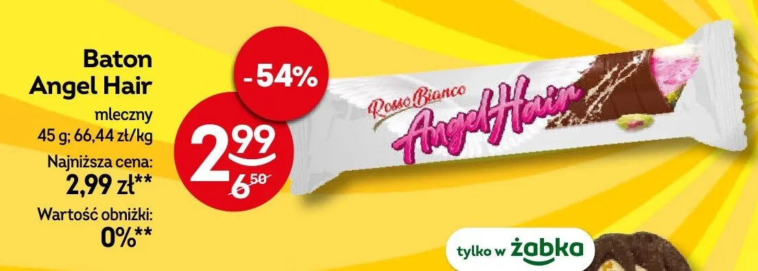 Baton Angel Hair mleczny Rosso Bianco promocja w Żabka