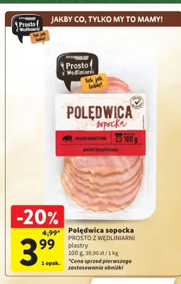 Polędwica sopocka Prosto z Wędliniarni promocja w Intermarche