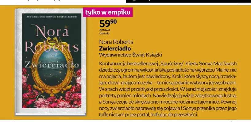 Książka Zwierciadło Nora Roberts promocja w Empik