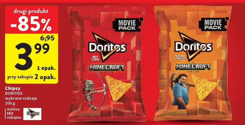 Chipsy Doritos Hot Chow Minecraft promocja w Intermarche
