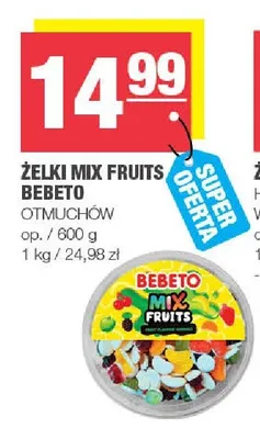 Żelki Mix Fruits Bebeto promocja w SPAR