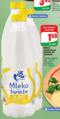 Mleko spożywcze świeże Krasula 2% promocja w Dino