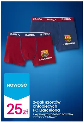 2-pak szortów chłopięcych FC Barcelona promocja w Pepco