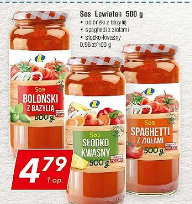 Sos Lewiatan boloński z bazylią promocja w LEWIATAN