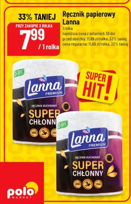 Ręcznik papierowy Lanna Premium Super Chłonny promocja w POLOmarket