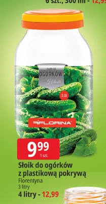 Słoik do ogórków z plastikową pokrywą Florentyna 3 l promocja w Leclerc