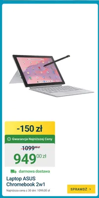 Laptop ASUS Chromebook 2w1 promocja w ERLI