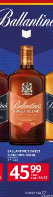 Napój spirytusowy Ballantine's Sweet Blend 30% promocja w Selgros