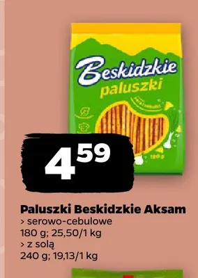 Paluszki serowo-cebulowe Beskidzkie Aksam promocja w Netto