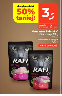 Mokra karma dla kota Rafi z indykiem promocja w Dealz