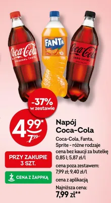 Napój Coca-Cola, Fanta, Sprite - różne rodzaje promocja w Żabka