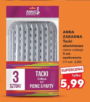 Tacki aluminiowe Anna Zaradna Picnic & Party do grilla duże promocja w Kaufland