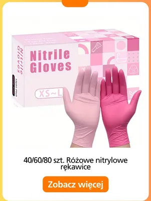 Rękawice nitrylowe różowe promocja w Temu