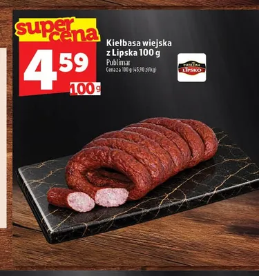 Kiełbasa wiejska z Lipska Publimar promocja w TOPAZ