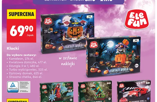 Klocki Dżungla 3 w 1 480 el. EleFun promocja w Biedronka