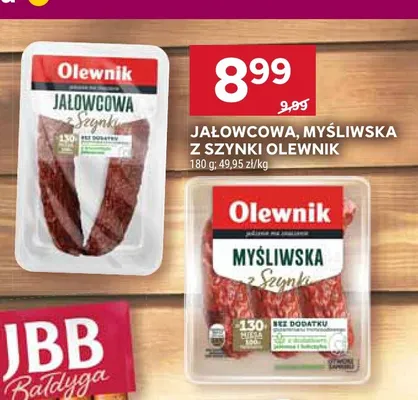 Kiełbasa jałowcowa z szynki Olewnik promocja w Stokrotka