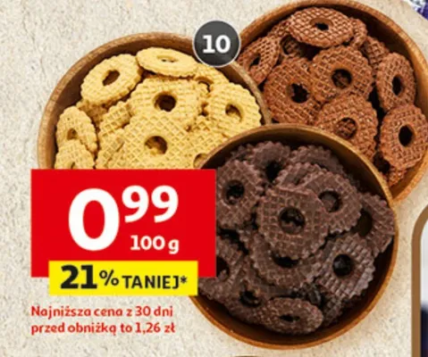 Ciastka Maja kakaowe, w polewie lub z cukrem promocja w Auchan