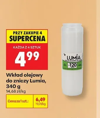 Wkład olejowy do zniczy Lumia promocja w Biedronka