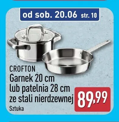 Garnek ze stali nierdzewnej Crofton 20 cm promocja w Aldi