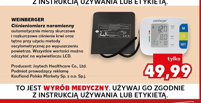 Ciśnieniomierz naramienny Weinberger promocja w Kaufland