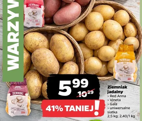 Ziemniak jadalny Red Anna polski promocja w Netto