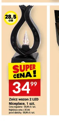 Znicz wazon 2 LED Niceplace promocja w Twój Market