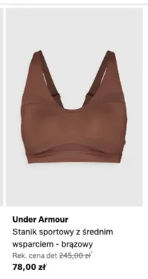 Stanik sportowy z średnim wsparciem Under Armour brązowy promocja w Lounge by Zalando
