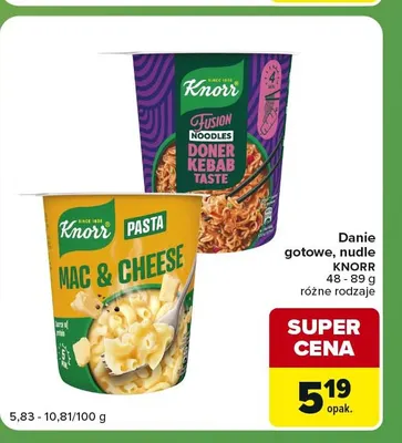 Nudle Fusion Doner Kebab Taste Knorr promocja w Carrefour Express