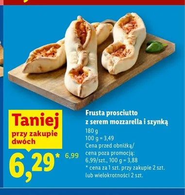 Frusta prosciutto z serem mozzarella i szynką promocja w Lidl