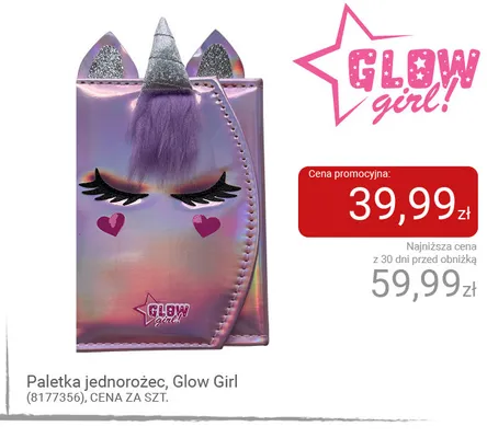 Paletka jednorożec Glow Girl promocja w Smyk