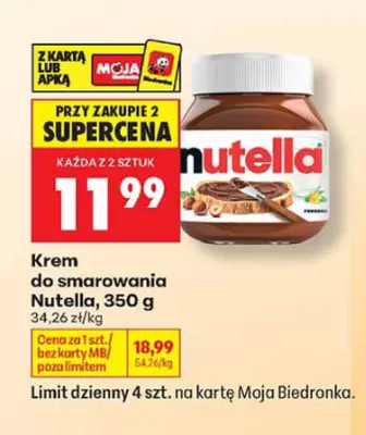 Krem do smarowania Nutella promocja w Biedronka
