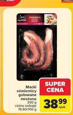 Macki ośmiornicy gotowane mrożone myfood promocja w Carrefour
