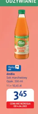 Sok marchwiowy dmBio promocja w Drogerie DM