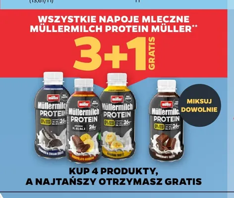 Napoje mleczne Müllermilch Protein Müller promocja w Netto